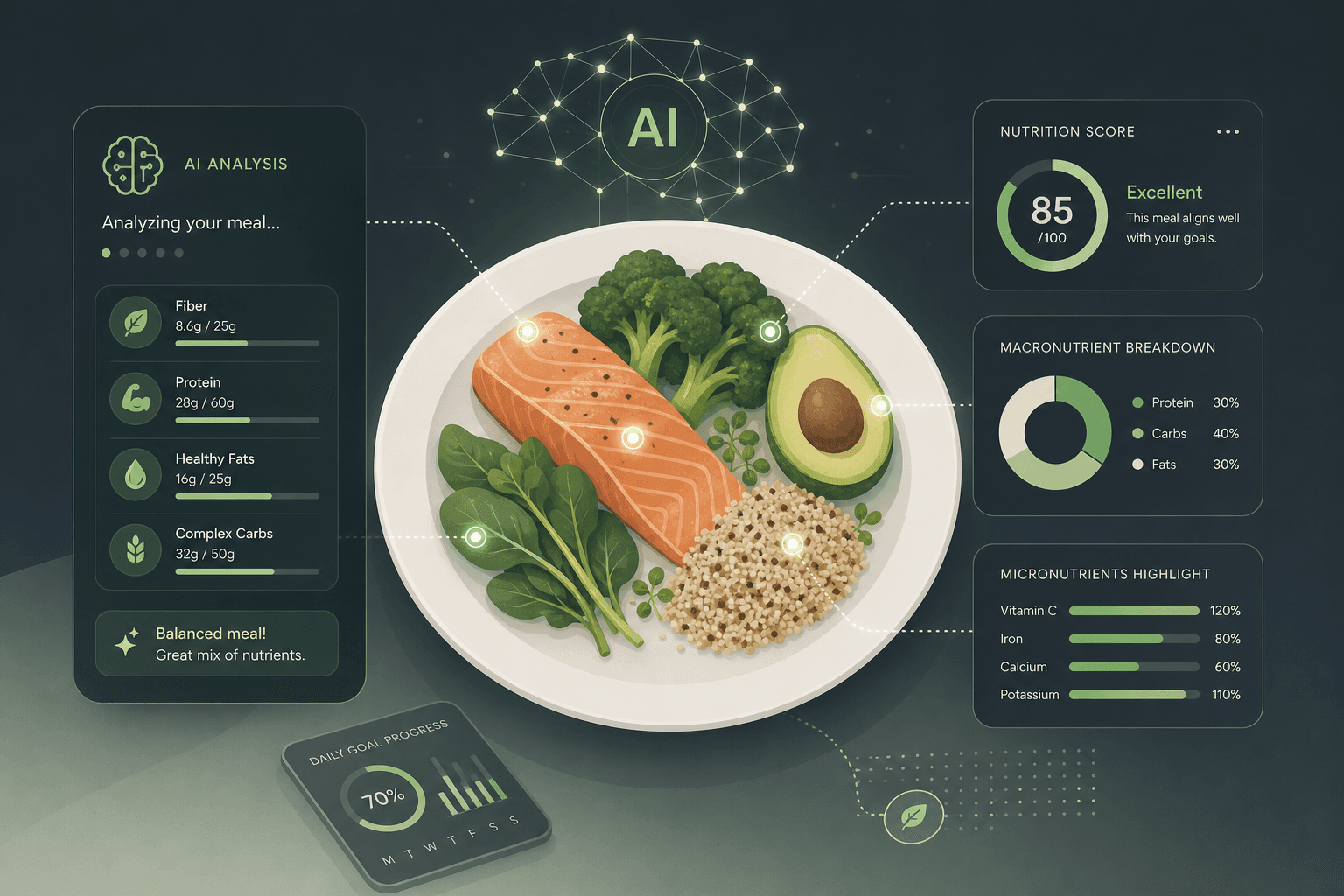 AI analyzing nutrition